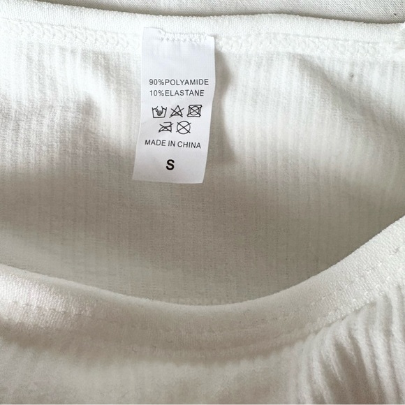 White Ribbed Women's Top - Picture 5 of 5